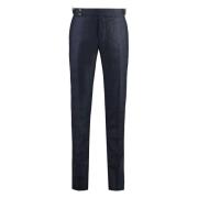 Slim Fit Virgin Wool Trousers PT Torino , Blue , Heren