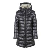 Zwarte Lange Gewatteerde Jas Blauer , Black , Dames