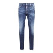 Klassieke Denim Jeans met Vijf Zakken Dsquared2 , Blue , Heren