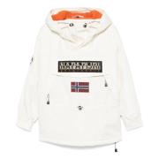 Vintage Beige Ademende Skidoo Jas Napapijri , White , Heren