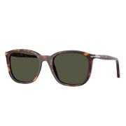 Havana Frame Groene Lens Zonnebril Persol , Brown , Unisex