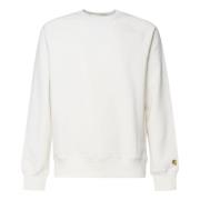 Klassieke Witte Sweater met Ronde Kraag Carhartt Wip , White , Heren