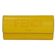 Pre-owned Leather wallets Fendi Vintage , Yellow , Dames