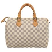 Pre-owned Canvas handbags Louis Vuitton Vintage , White , Dames