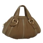 Pre-owned Leather handbags Bvlgari Vintage , Beige , Dames