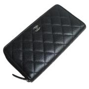 Pre-owned Leather wallets Chanel Vintage , Black , Dames