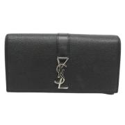 Pre-owned Leather wallets Yves Saint Laurent Vintage , Black , Dames