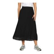 Geplooide Zwarte Rok 2-Biz , Black , Dames