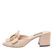 Pre-owned Leather sandals Dolce & Gabbana Pre-owned , Beige , Dames