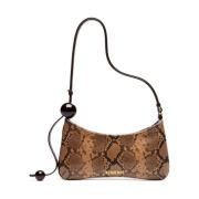 Bruine Python Leren Schoudertas Jacquemus , Brown , Dames