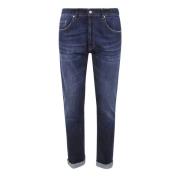 Denim Jeans Regular Donkere Wassing Dondup , Blue , Heren