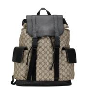 Pre-owned Canvas backpacks Gucci Vintage , Beige , Dames