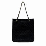 Pre-owned Leather totes Chanel Vintage , Black , Dames