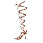 Pre-owned Leather sandals Gianvito Rossi Pre-owned , Brown , Dames