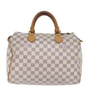 Pre-owned Canvas handbags Louis Vuitton Vintage , White , Dames