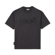 Ruimvallend Katoenen Jersey T-Shirt Lacoste , Black , Heren