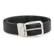 Omkeerbare leren riem Ermenegildo Zegna , Black , Heren