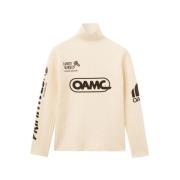 Grafische Wollen Rollneck Trui in Ecru Oamc , Beige , Heren