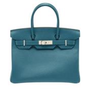 Pre-owned Leather handbags Hermès Vintage , Blue , Dames