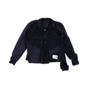 Zwarte Katoenen Combinatie Shirt met Zakken Mihara Yasuhiro , Black , ...