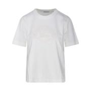 Krijt T-shirt Burberry , White , Dames