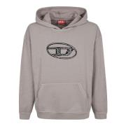 Grijze Hoodie Aw24 Diesel , Gray , Heren