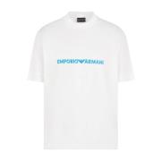 Stijlvolle T-shirts voor mannen en vrouwen Emporio Armani , White , He...