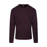 Paarse Crew Neck Sweater C.p. Company , Purple , Heren