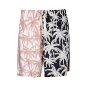 Multicolor Patchwork Palms Shorts Palm Angels , Multicolor , Heren