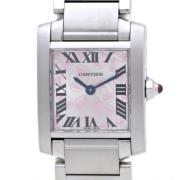 Pre-owned Stainless Steel watches Cartier Vintage , Pink , Dames