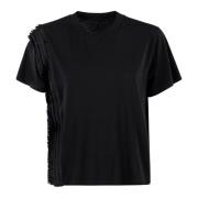 Casual Katoenen T-shirt MM6 Maison Margiela , Black , Dames