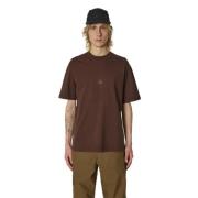 Contrasterend Logo Zwart Katoenen T-shirt ROA , Brown , Heren