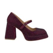 Pumps met kralen en vierkante neus Alma EN Pena , Red , Dames