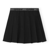 Zwarte Geplooide Mini Rok Ganni , Black , Dames