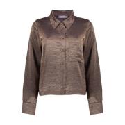 Elegante Blouse met Lange Mouwen Geisha , Brown , Dames