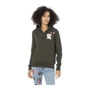 Hoodie met Applicaties - Lange Mouw Mr&Mrs Italy , Green , Dames