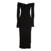 Zwarte Off Shoulder Lange Jurk Rotate Birger Christensen , Black , Dam...