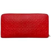 Pre-owned Leather wallets Loewe Pre-owned , Red , Dames