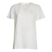 Witte Katoenen T-shirt met Logo Isabel Marant Étoile , White , Dames