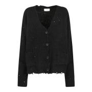 Stijlvolle Gebreide Cardigan Sweater Laneus , Black , Dames