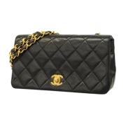 Pre-owned Leather chanel-bags Chanel Vintage , Black , Dames