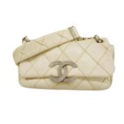 Pre-owned Leather chanel-bags Chanel Vintage , White , Dames