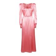 Elegante Satijnen Jurk met Riem Alessandra Rich , Pink , Dames