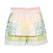 Grafische Print Linnen Shorts Casablanca , Multicolor , Dames