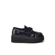 Zwarte leren sneakers met rubberen hak Love Moschino , Black , Dames