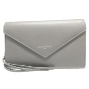 Pre-owned Leather wallets Balenciaga Vintage , Gray , Dames