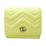 Pre-owned Leather wallets Gucci Vintage , Yellow , Dames