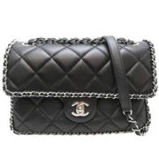 Pre-owned Leather chanel-bags Chanel Vintage , Black , Dames