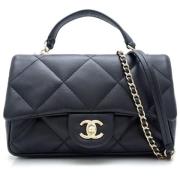 Pre-owned Leather chanel-bags Chanel Vintage , Black , Dames