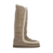 Beige Gehaakte Schapenvachtlaarzen Mou , Beige , Dames